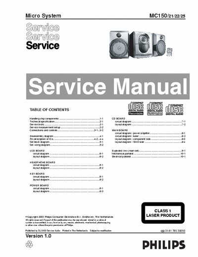 Philips MC150 Service Manual - Mini System - Type /21 /22 /25 - (3.824Kb) pag. 24